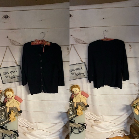 Alfani; Black; Sweater; Cardigan; Top; P/M - Picture 7 of 7